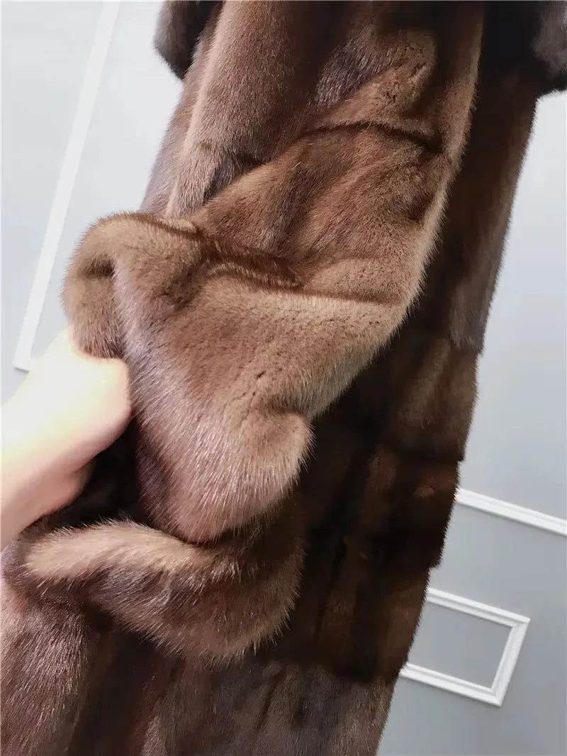 Mink Fur Coat – Real Mink Fur – Long Coat Silhouette | KIMLUD
