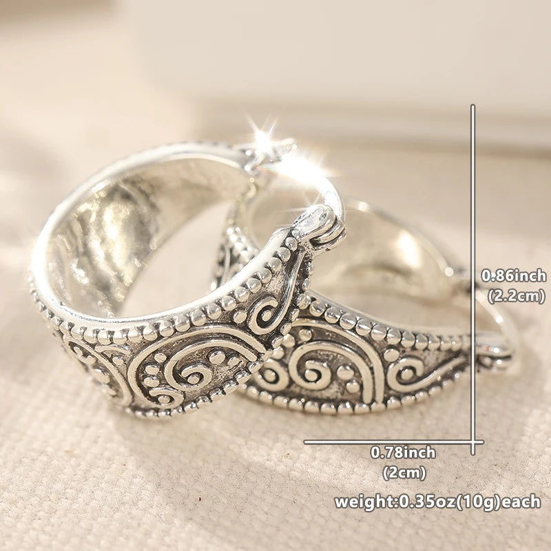 Hoop Earrings – Vintage Copper Texture – Copper | KIMLUD