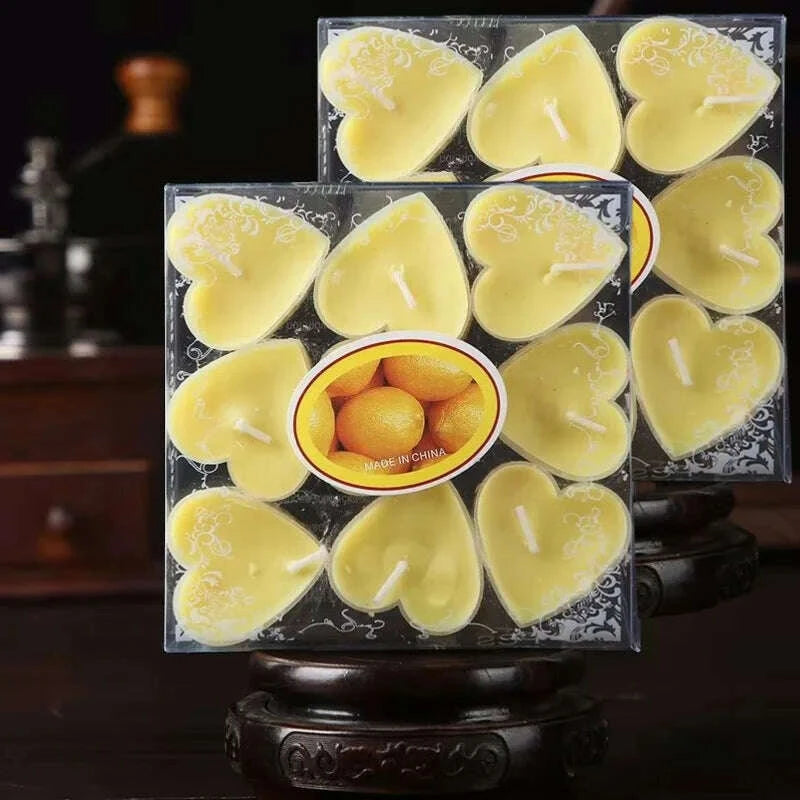 KIMLUD, 9pcs Heart-Shaped Scented Tea Candles Set Wedding Supplies Romantic Decor Creative Love Candle Marriage Proposals Birthday Gift, KIMLUD Womens Clothes