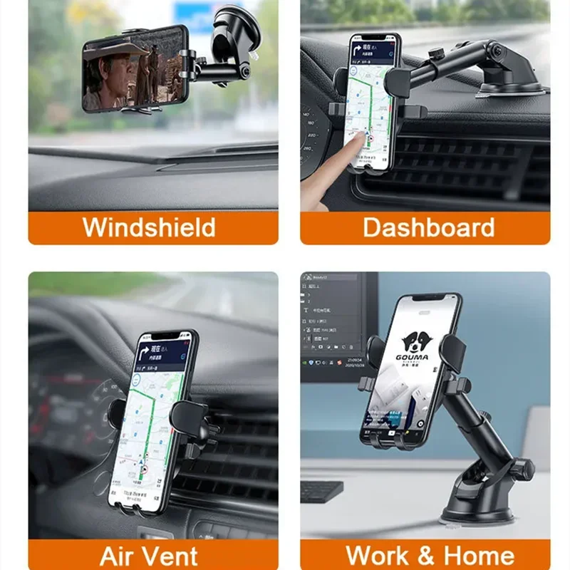 2024 NEW Universal Sucker Car Phone Holder 360° Windshield Car Dashboard Mobile Cell Support Bracket for iPhone Samsung Xiaomi - KIMLUD