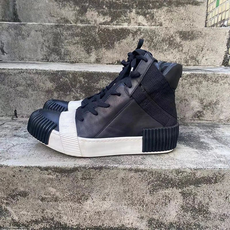 Original Design Pure Handmade BBS Customized Nappa Leather Goodyear Patchwork High Top Luxury Retro Hip Hop Artistic Boots