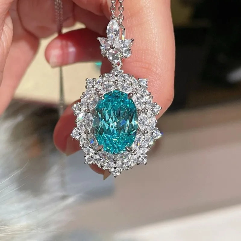 Jewelry Set – Zircon Necklace Earrings Ring – Sterling Silver | KIMLUD