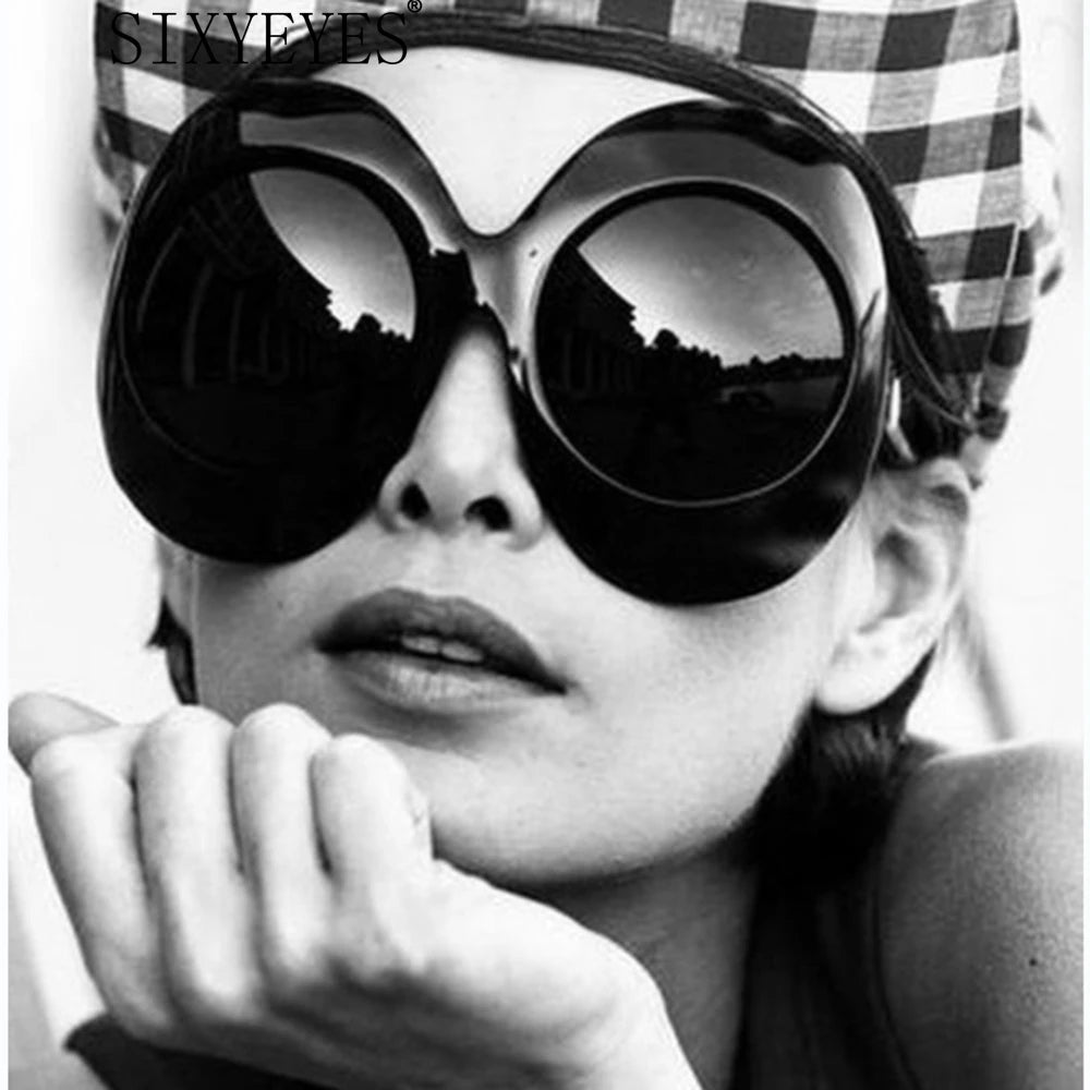 Premium Plastic Oversized Oval Sunglasses — Black | KIMLUD