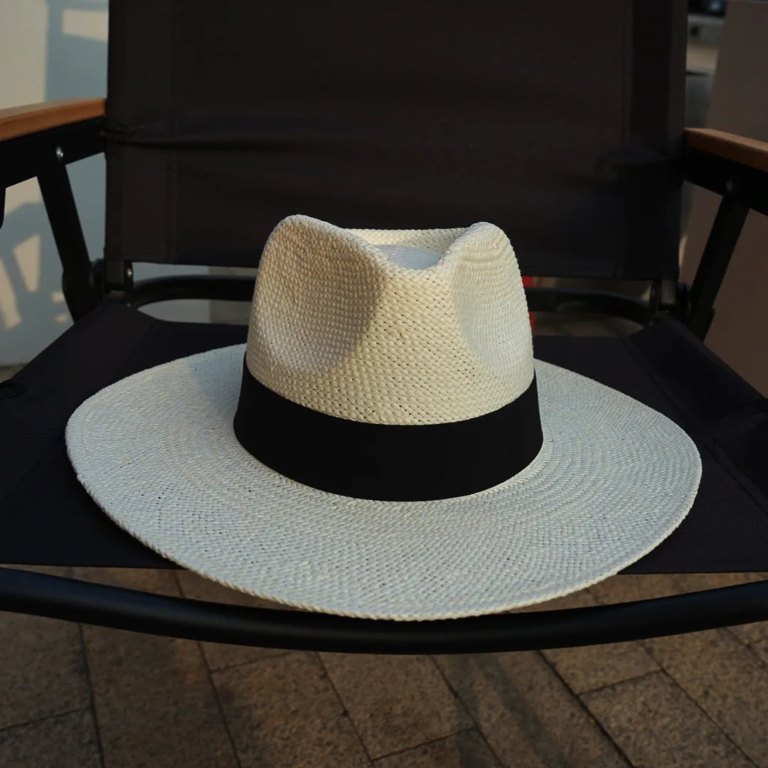 Panama Straw Fedora Hat Ribbon Band — White | KIMLUD
