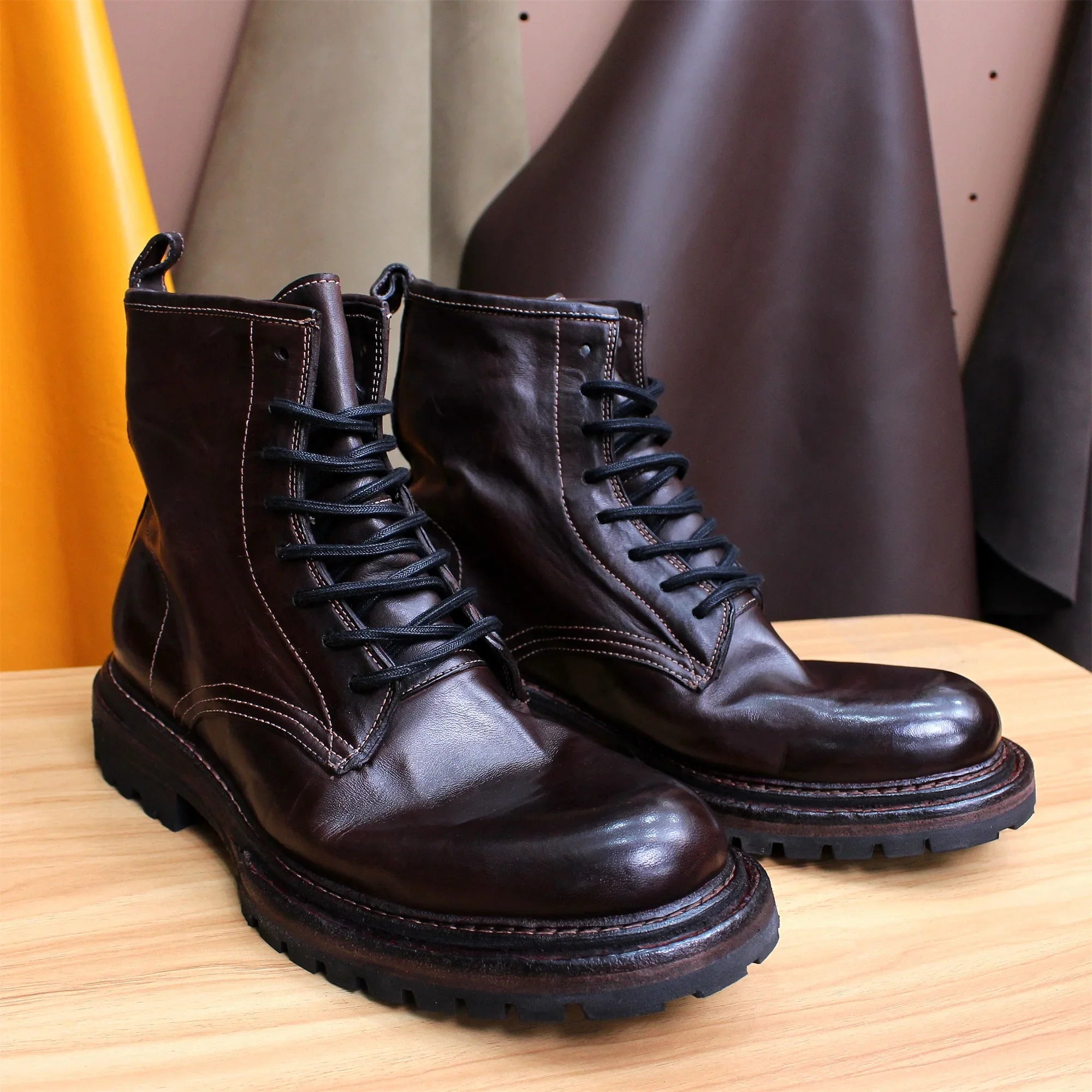 Goodyear Pure Handmade Horse Leather Boots for Men and Women, Custom Lace-up, Warm and Comfortable, High-end