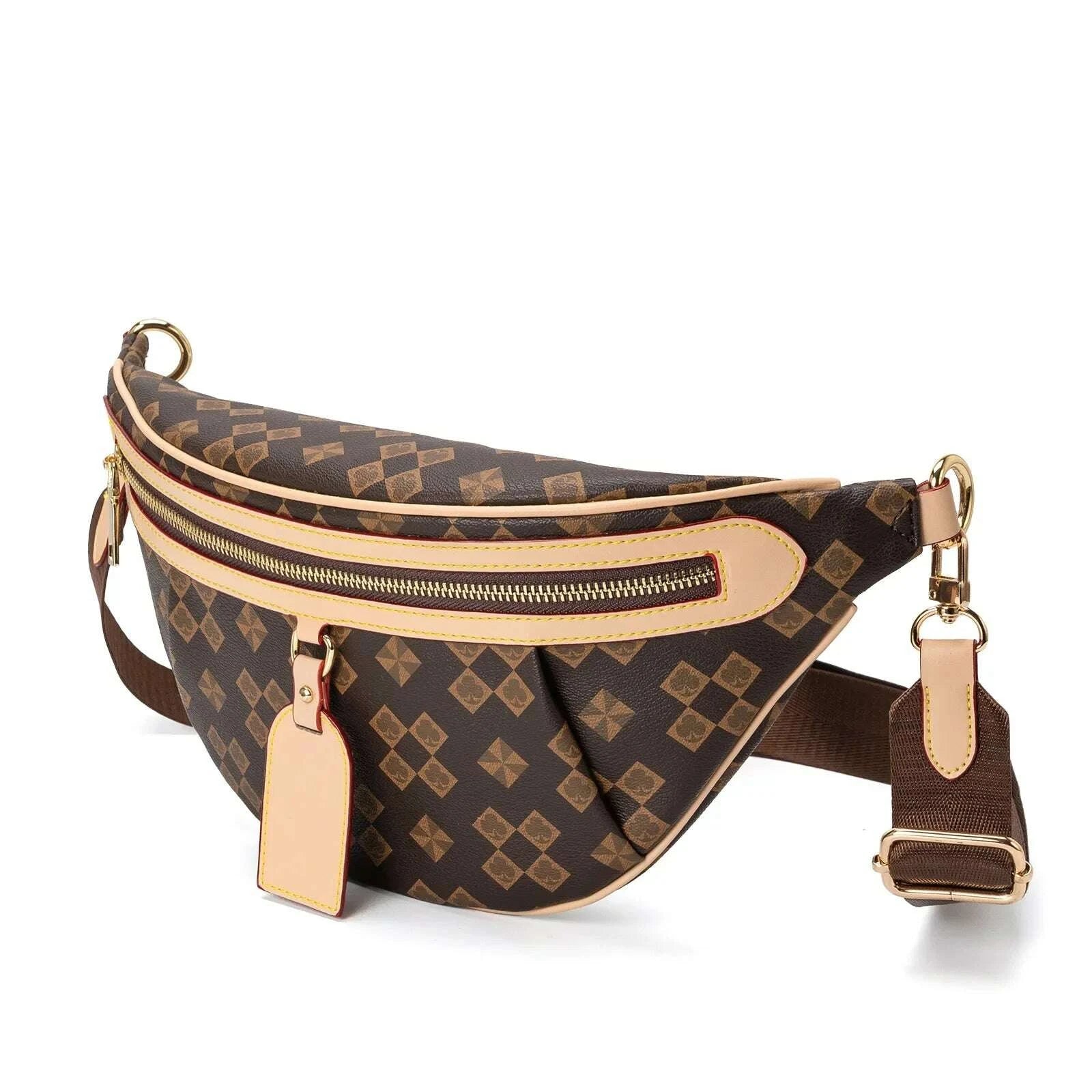 KIMLUD, Vintage Four-Leaf Clover Windmill Diamond Pattern Women's Crossbody Chest Bag Outdoor Sports Travel Cycling Sling Bag, KIMLUD Womens Clothes