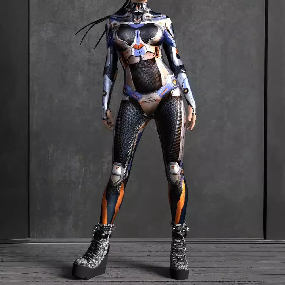 Bodysuit – Cyber Armor 3D Print – Polyester – Unisex | KIMLUD
