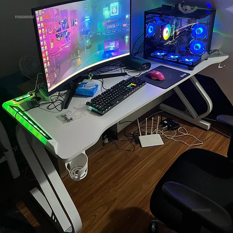 Minimalist Carbon Fiber Computer Desks for Bedroom Single Desktop Gaming Desk Nordic Office Furniture Home Study Reading Desk H