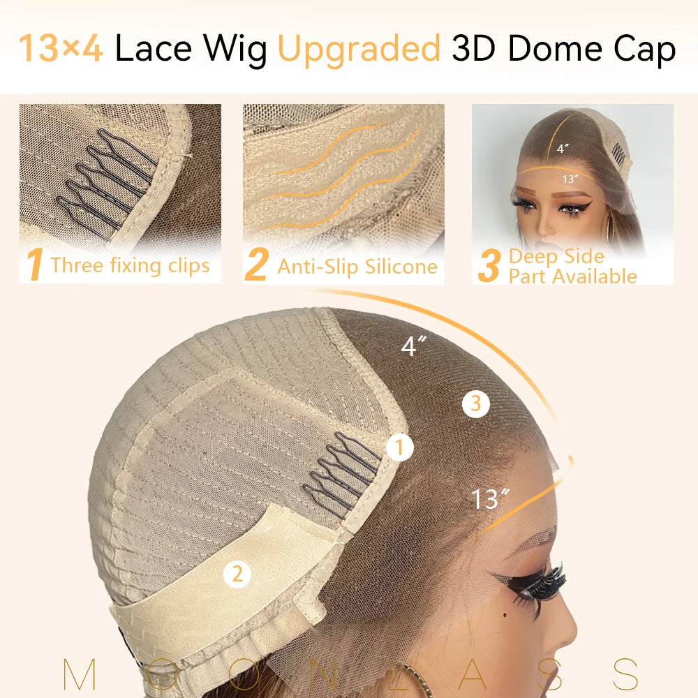 Lace Front Wig – Body Wave – Human Hair – Champagne Platinum | KIMLUD