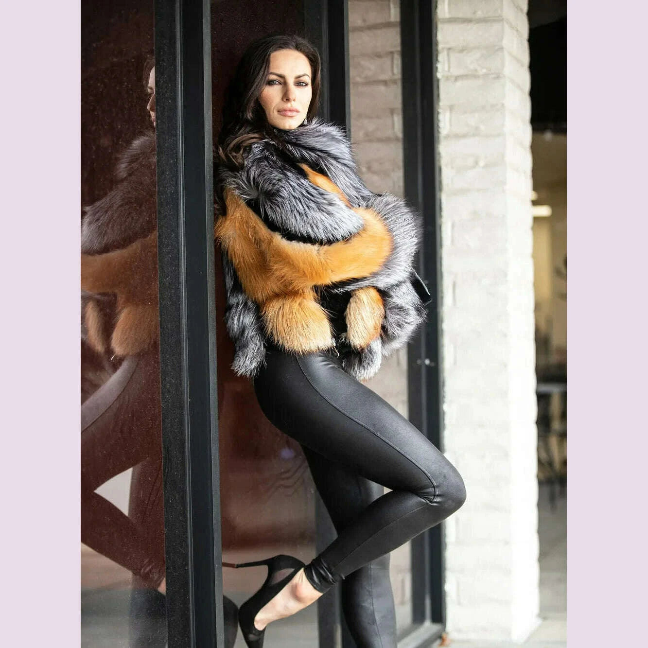 KIMLUD, Real Fox Fur Jacket Women Luxury Genuine Silver Fox Short Coat Full Sleeves Winter Natural Plush Red Fox Fur Coat Female, KIMLUD Womens Clothes