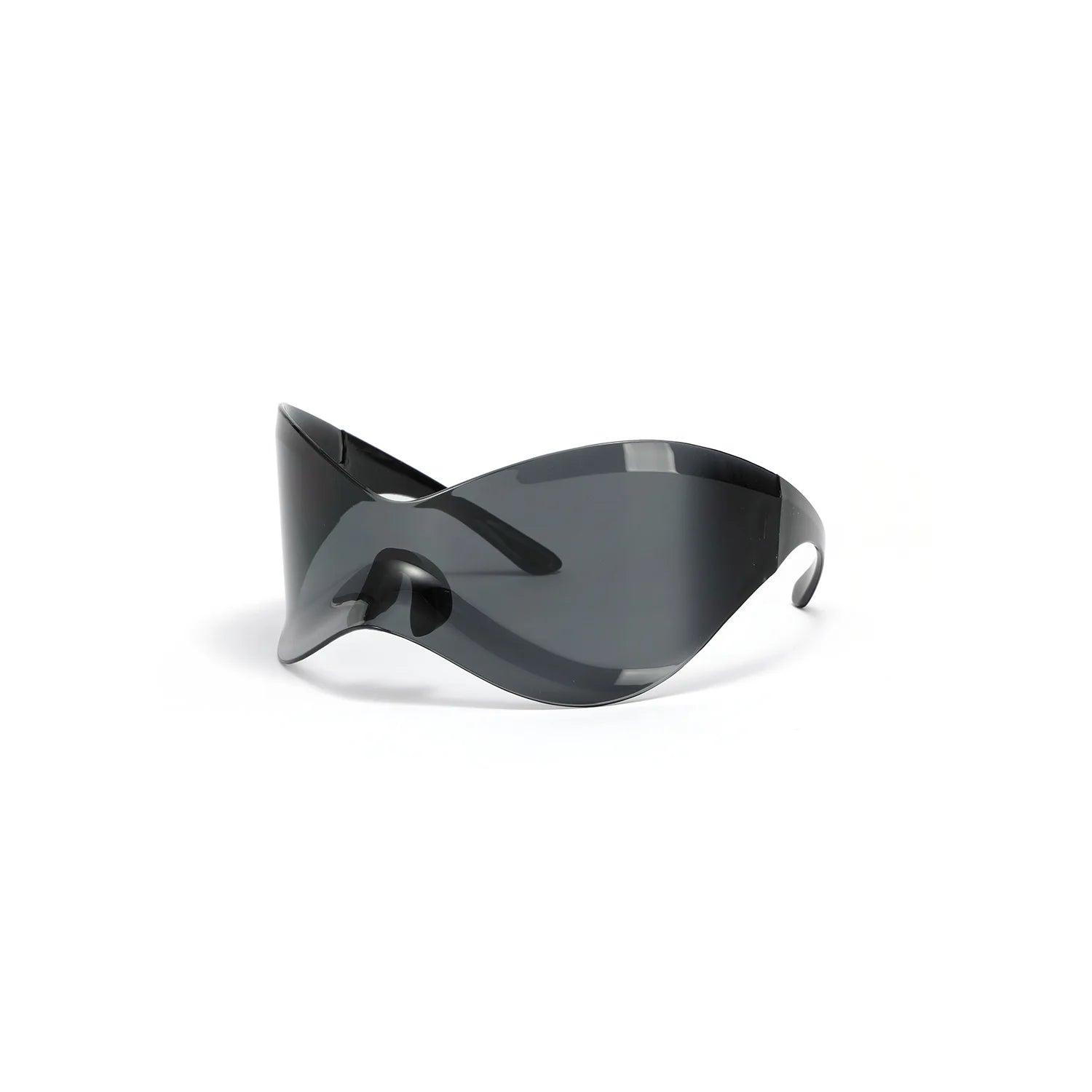 Metallic Mirrored Wraparound Sunglasses — Silver | KIMLUD