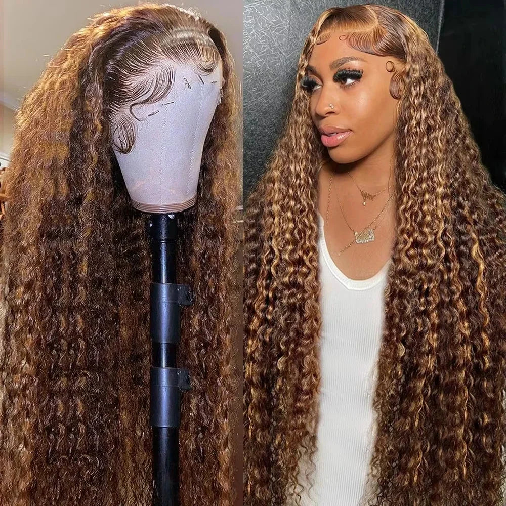 Lace Front Wig – Deep Wave – Remy Human Hair – Ombre 4/27 | KIMLUD