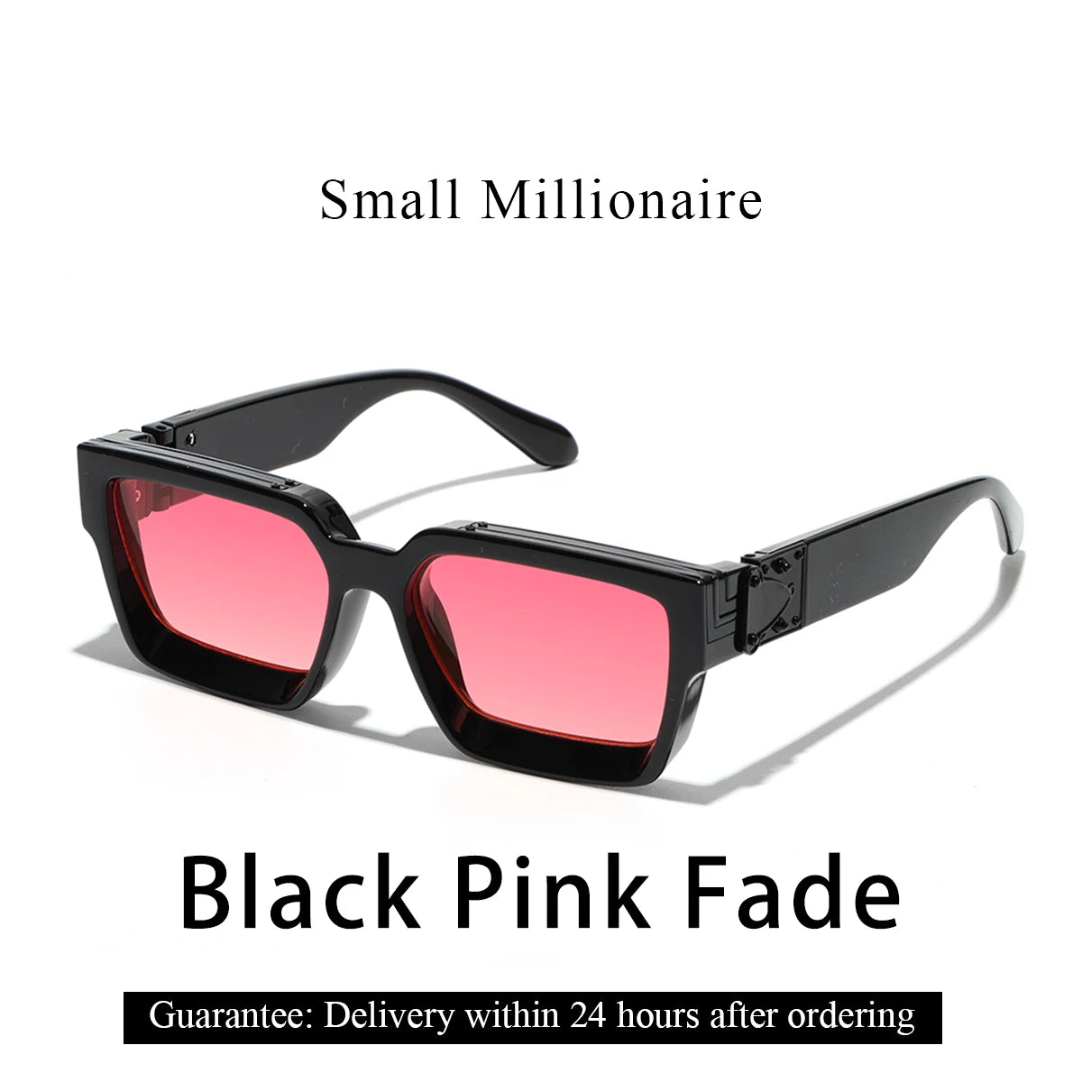 Retro Square Sunglasses Millionaire Shades — Black | KIMLUD
