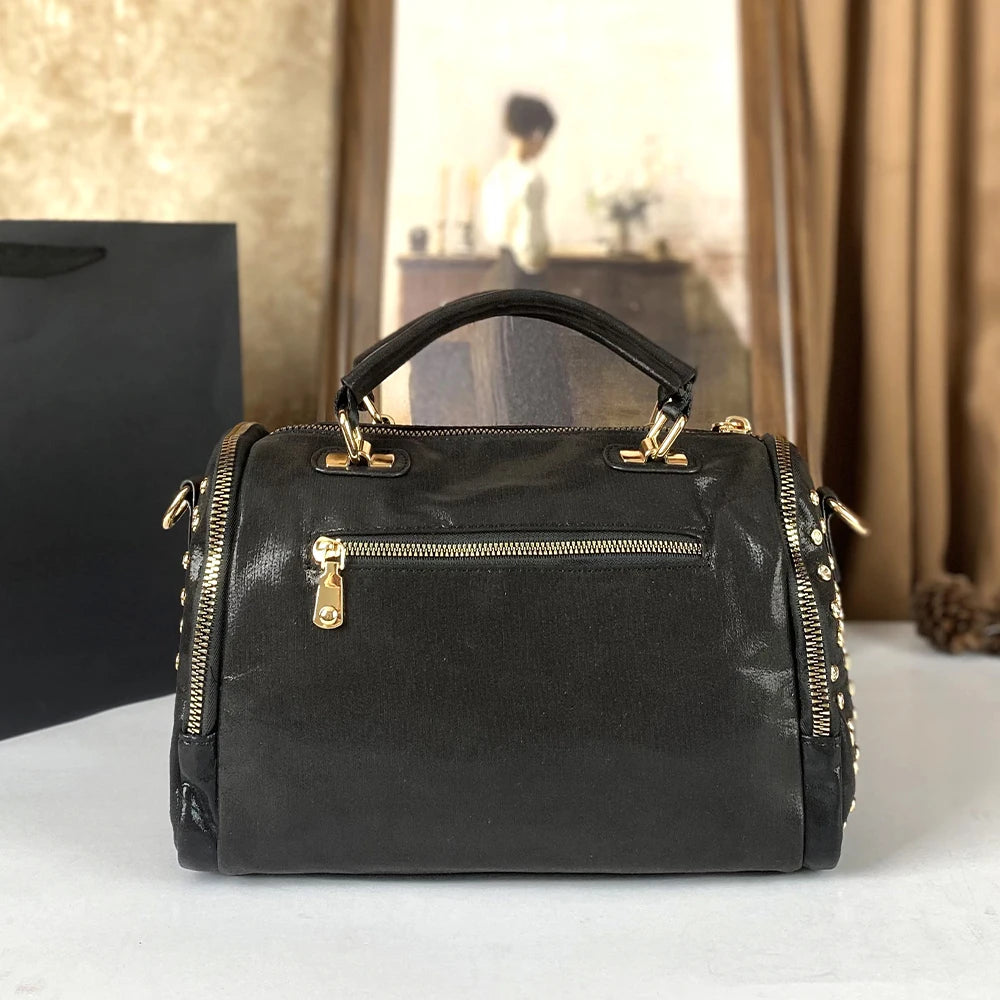 Crossbody Handbag – Diamond Studded Punk Style – PU | KIMLUD
