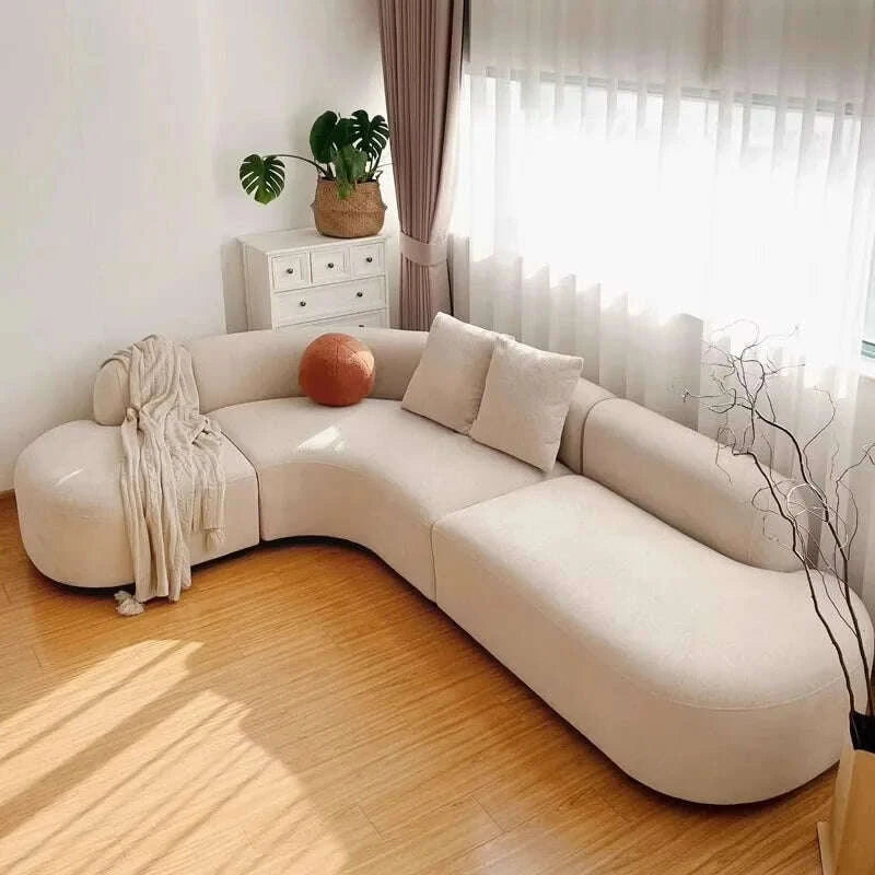 KIMLUD, Italian Minimalist Sofa Set Wabi-Sabi Inspired Simple Technology Wood and Cloth for Living Room Sofa Set Living Room Furniture, KIMLUD Womens Clothes