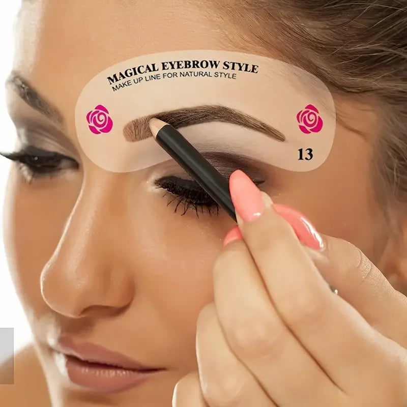 24 Styles Eyebrow Shaping Stencils - Grooming Kit for Women - Perfect for Beauty Modeling and Makeup Application