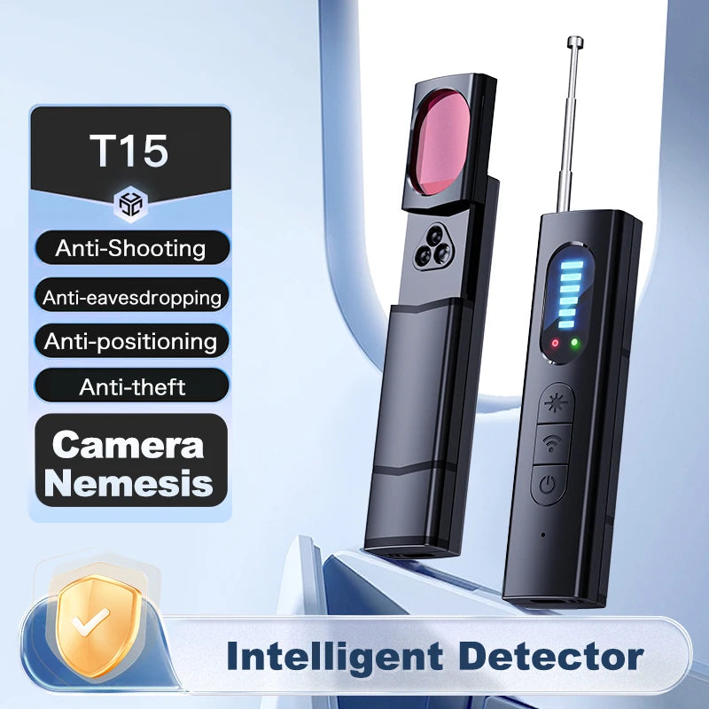 Sleek Metal Anti-Spy Detector For Car GPS And RF Scanners — Black | KIMLUD