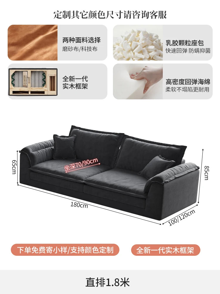 Nordic Romantic Sofa Bed With Down-Filled Cushions — Charcoal Gray | KIMLUD