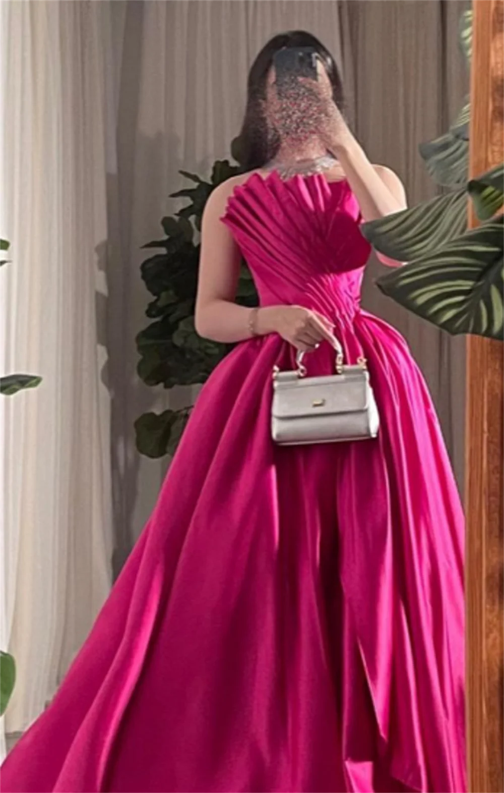CustomizedProm Dresses Elegant Strapless Ball Gown Draped Shirred Open Back Taffeta Occasion Evening Vestidos De Ocasião Formal