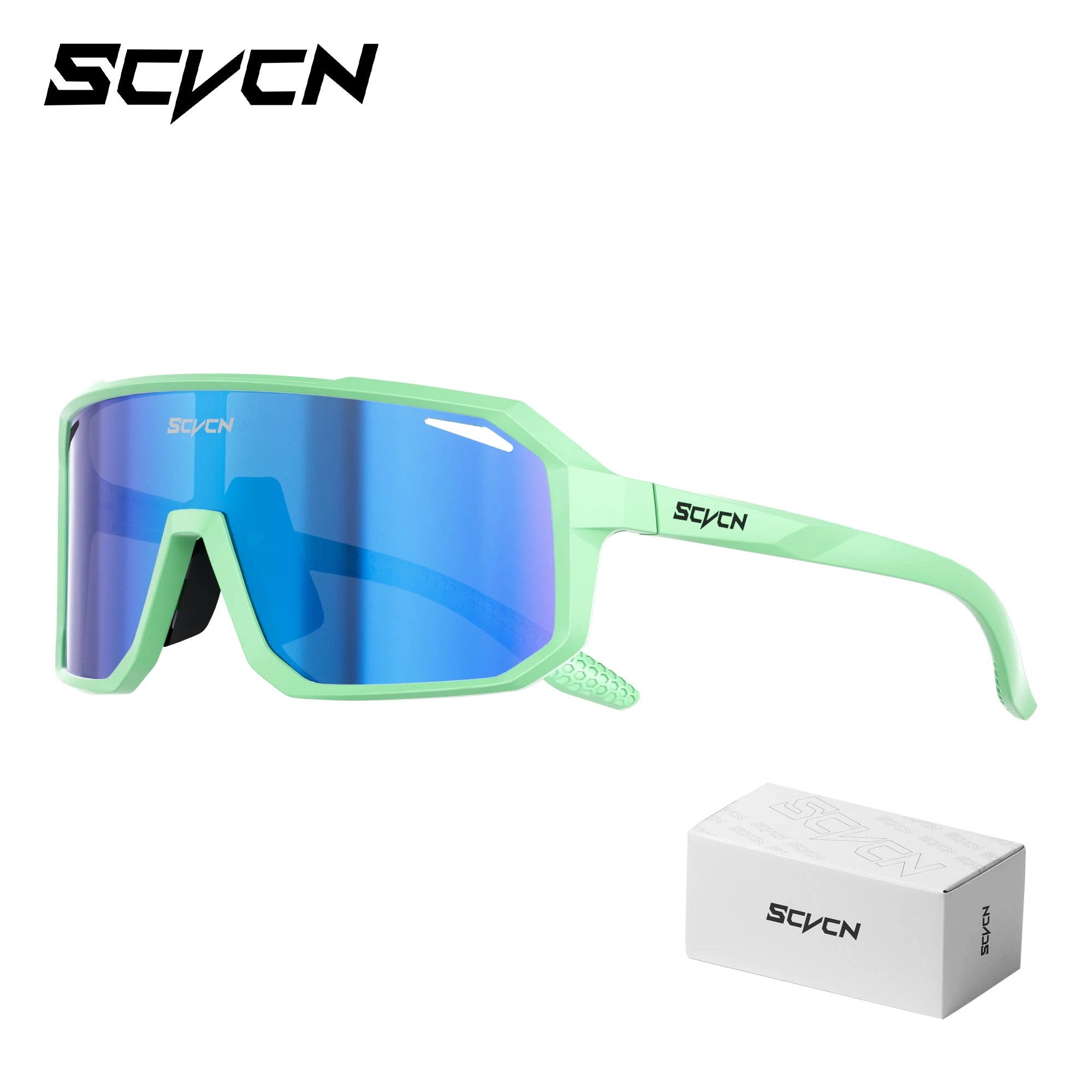 SCVCN New Riding Cycling Sunglasses Outdoor Sports Running Goggles Men's Mtb Bicycle Glasses Women Cycling Eyewear 1 Lens