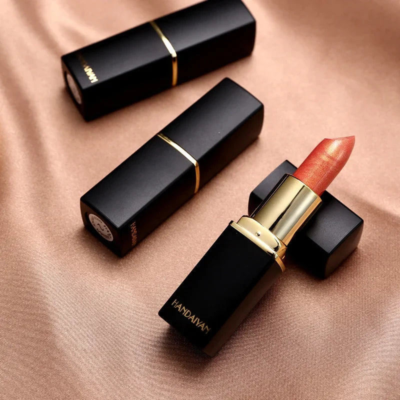 Velvet-Matte Waterproof Lipstick Glitter Finish Long-Lasting Silky Texture — Pink | KIMLUD