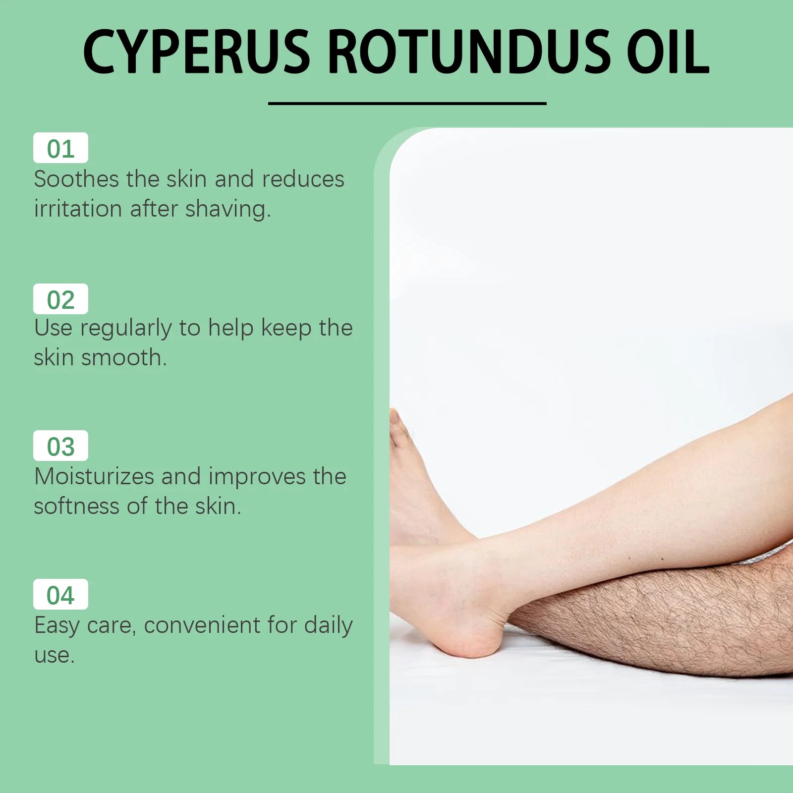 Cyperus Rotundus Oil Hair Removal Oil 60ml — Green | KIMLUD