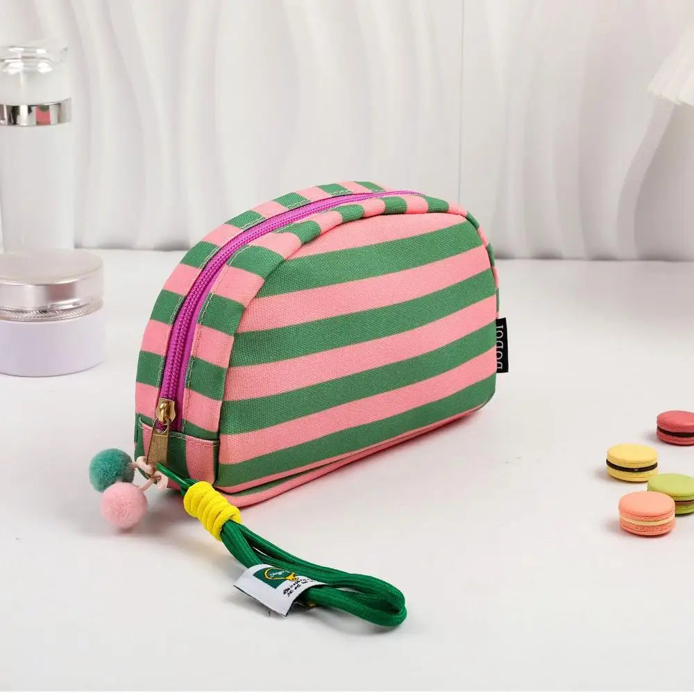 Striped Polyester Clutch Bag Small — Multicolor | KIMLUD