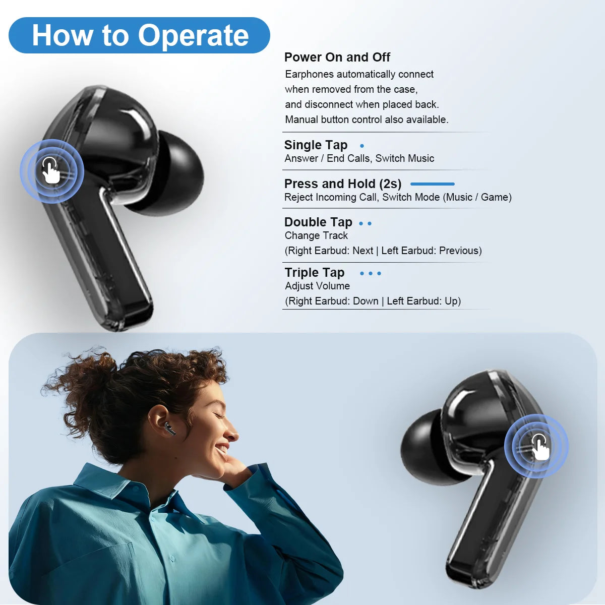 HLXZK 01 Bluetooth V5.4 Earphones AI Translator Earbuds OWS LCD Touch Screen Sport Wireless Headphones HD Stereo Sound Longlife