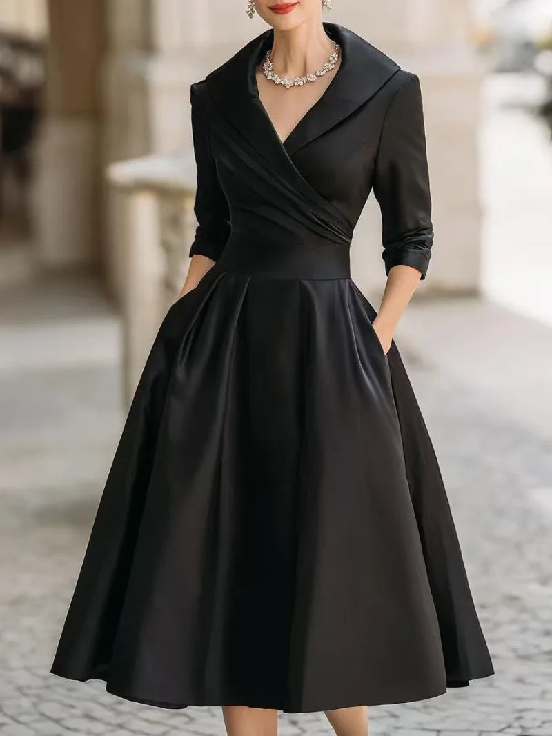 Women's Fashion Dress New Style V-neck Waist-hugging Makes You Look Slim And Elegant Long Sleeves Maxi Prom Dresses For Women