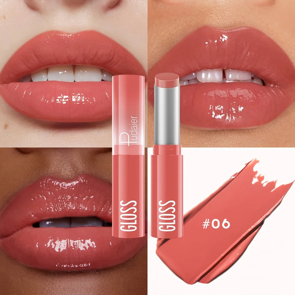 Glass Shine Lip Glaze, Mirror Finish Lipstick, Waterproof, Long Lasting, Non-Transfer, Plumping, Nude Shades