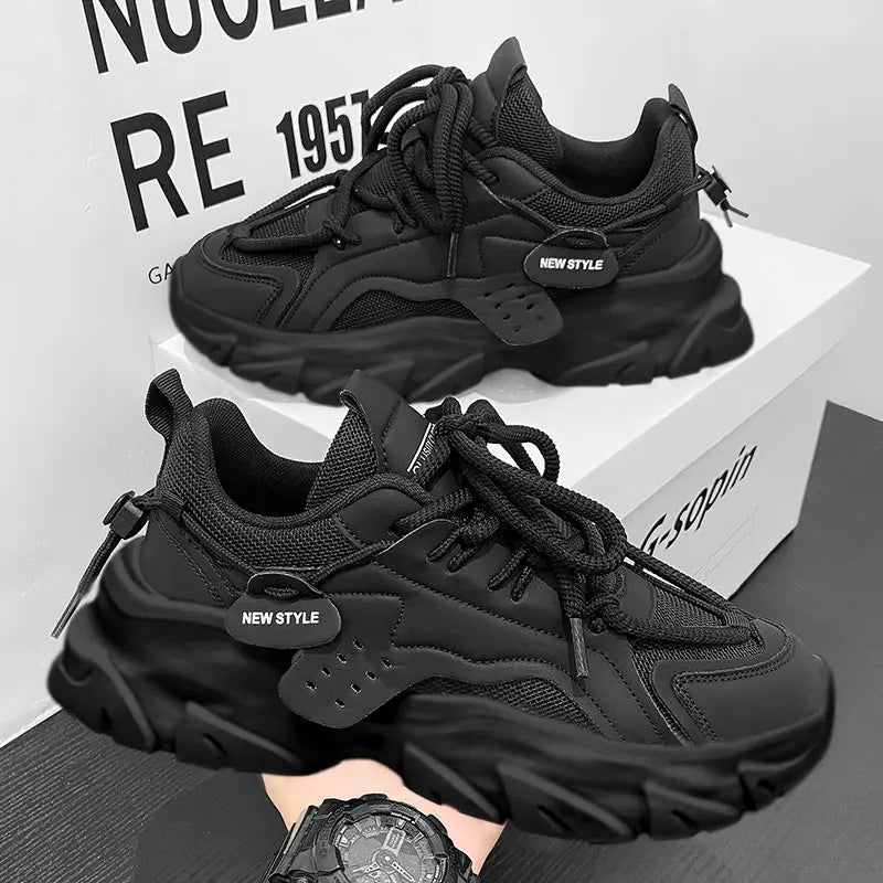 Men's Breathable Thick Soled Casual Sneakers Outdoor Running Footwears Four SeasonsTennis Male Soft Soles Comfort Footwears