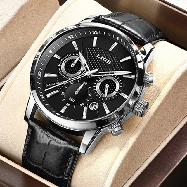 LIGE Fashion Automatic Date Men Quartz Watches Top Brand Luxury Male Clock Chronograph Sport Mens Wrist Watch Relogio Masculino
