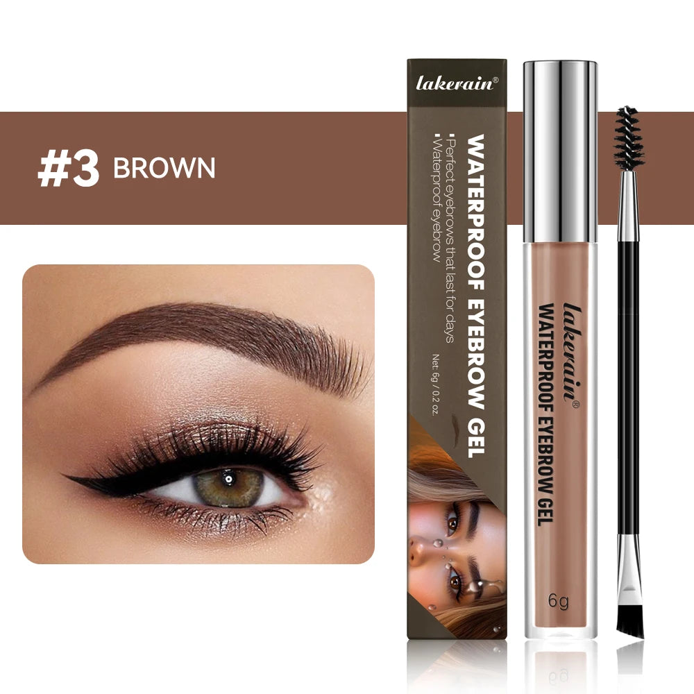 Waterproof Eyebrow Tint Gel Sweatproof Silky Texture Natural Look Long Wearing For Brunette Black Brown And Smoky Grey 4 Colors