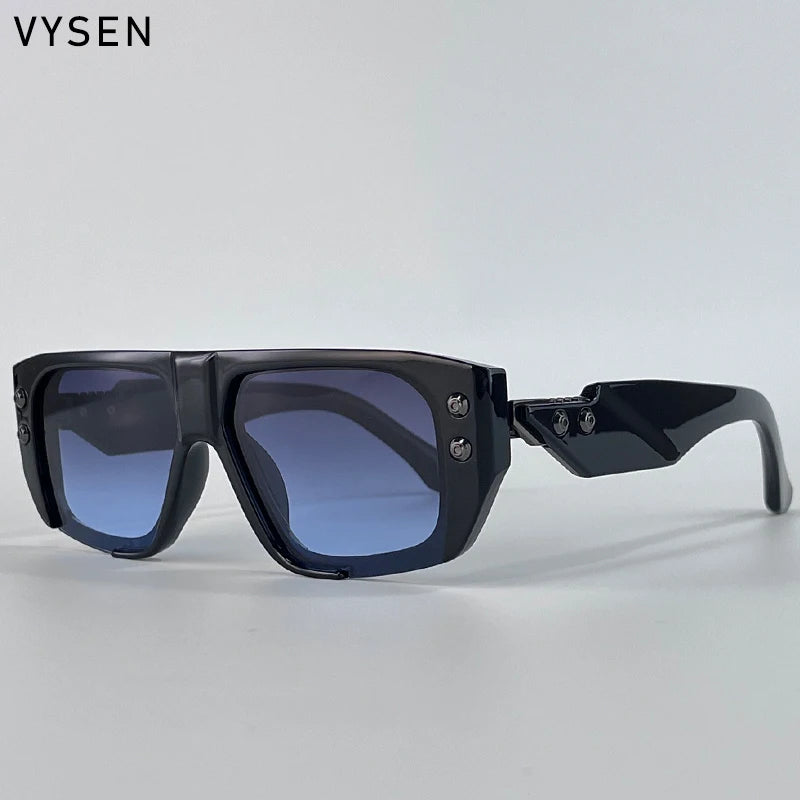 Steampunk Square Sunglasses Polarized — Black | KIMLUD