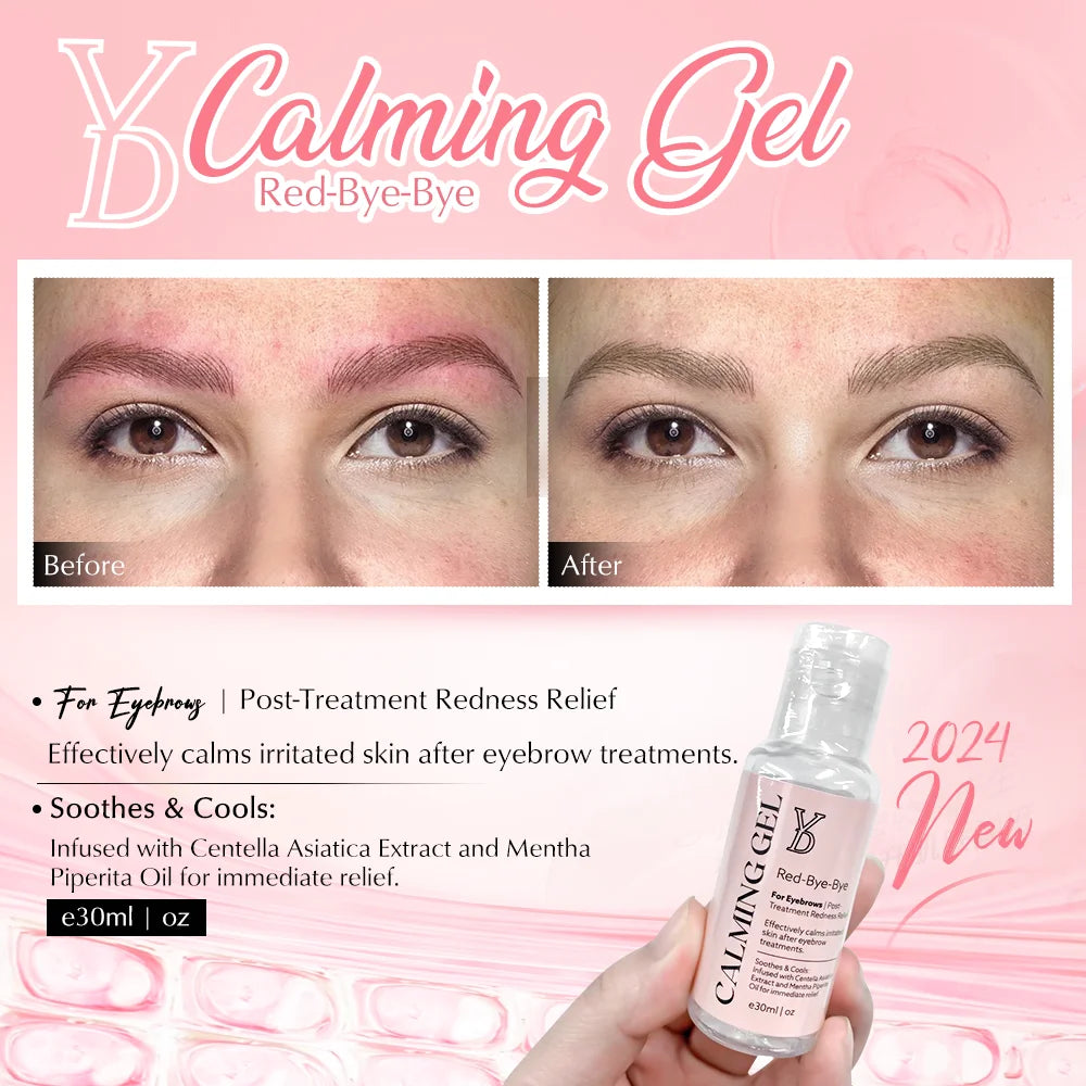 YD Calming Gel for Eyebrows Redness Relief and Promote Recovery Transparent Gel Removal Red Relieve Redness Repair Agent 30ML