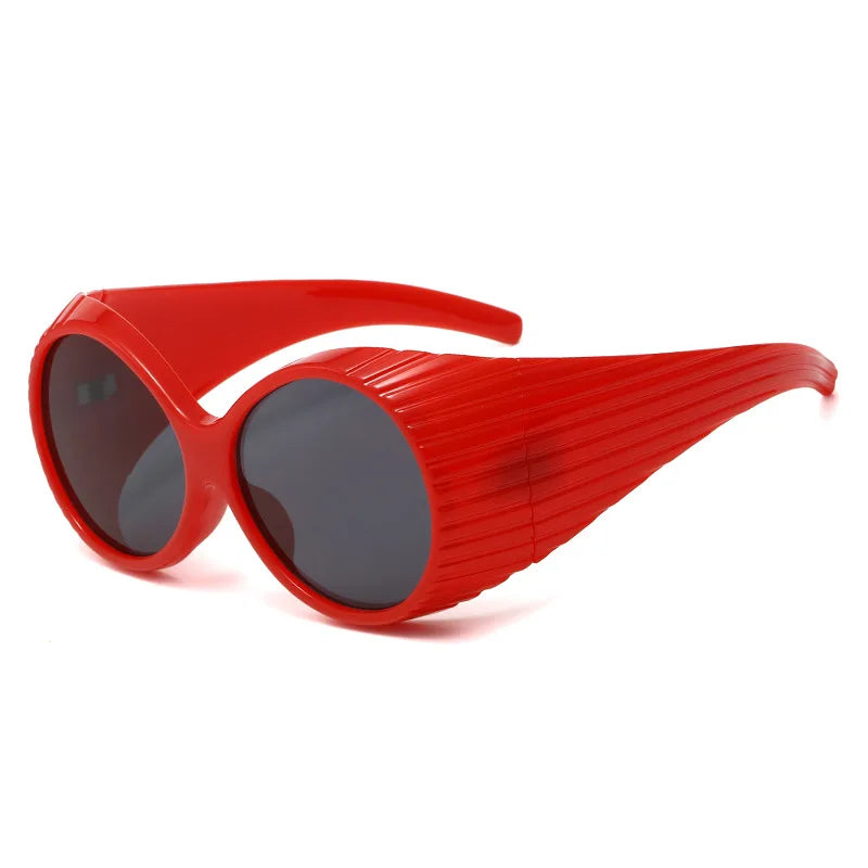 Punk Polycarbonate Solid Sunglasses — Black | KIMLUD