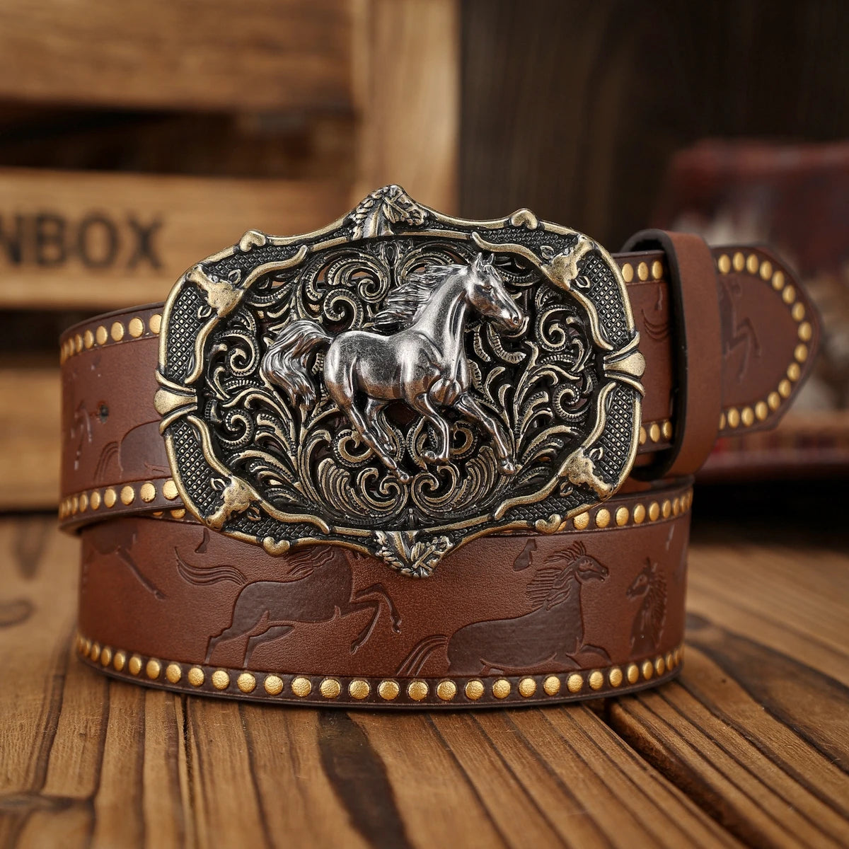 KIMLUD, A unisex Western-style PU belt with buckles, Bohemian style, casual and retro, suitable for daily wear when going out, KIMLUD Womens Clothes
