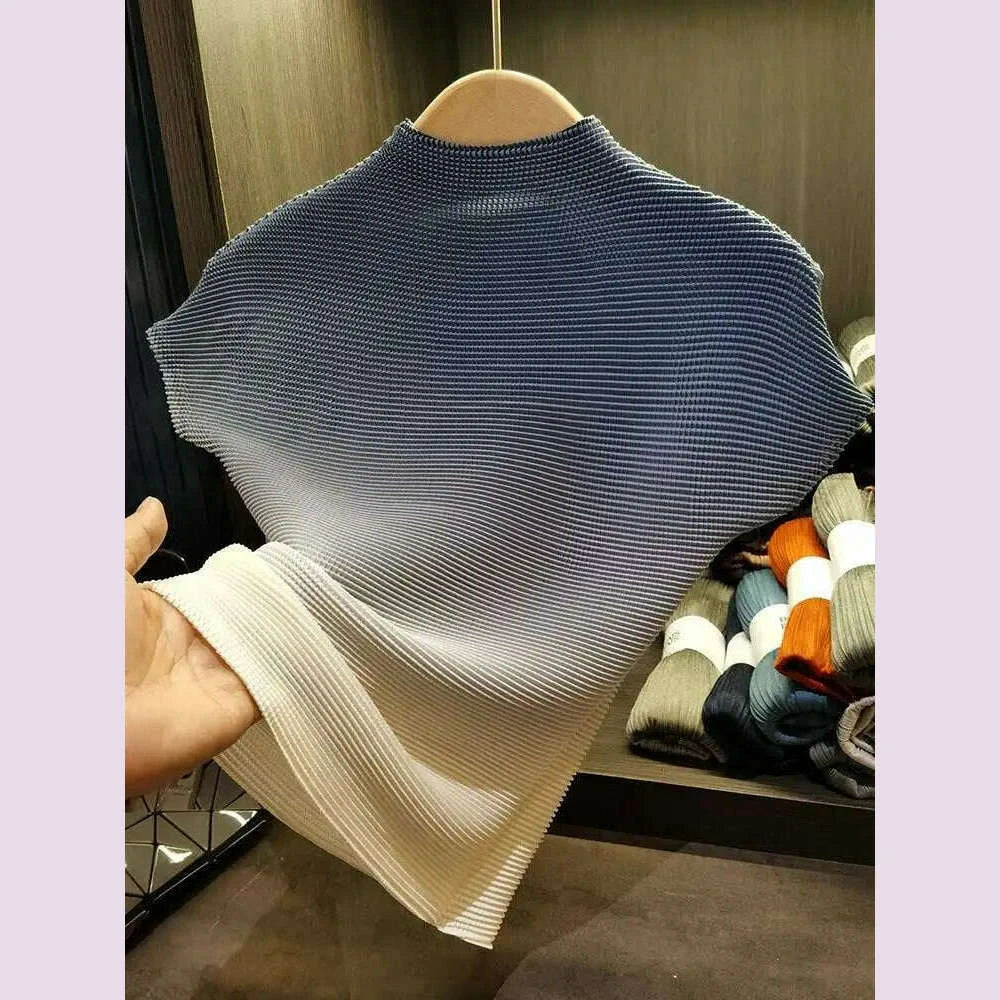gvuw-pleated-womens-t-shirt-slim-fit-gradient-color-stand-collar-short-sleeve-female-casual-comfortable-top-2025-spring-17j0413kimlud-womens-fashion-34606179