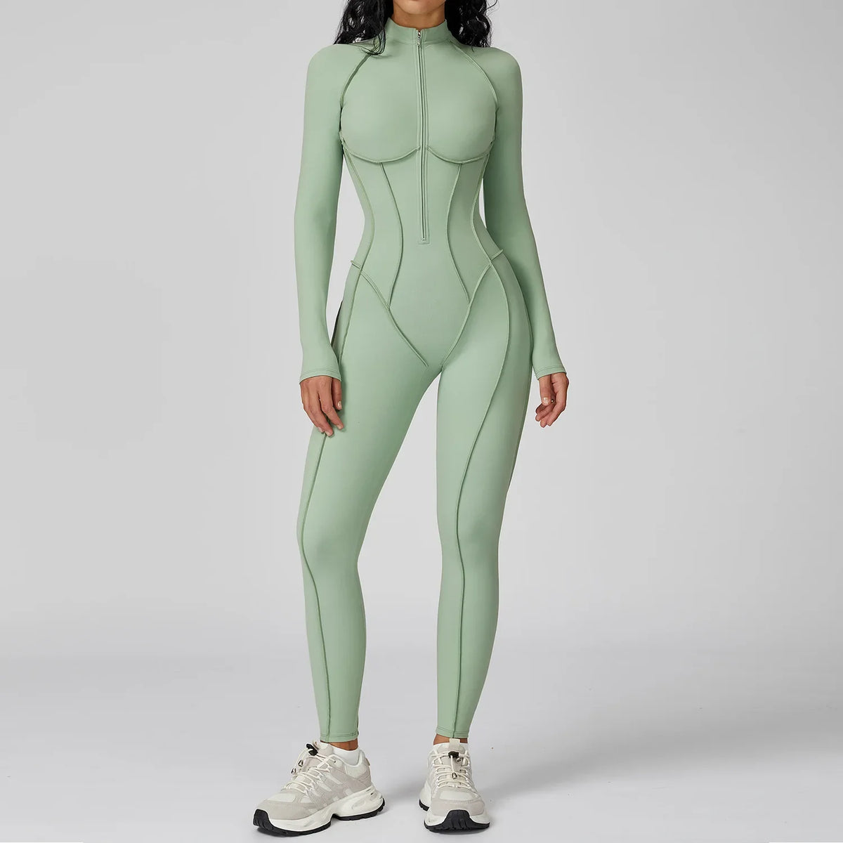 Jumpsuit - Zipper - Nylon Spandex | KIMLUD