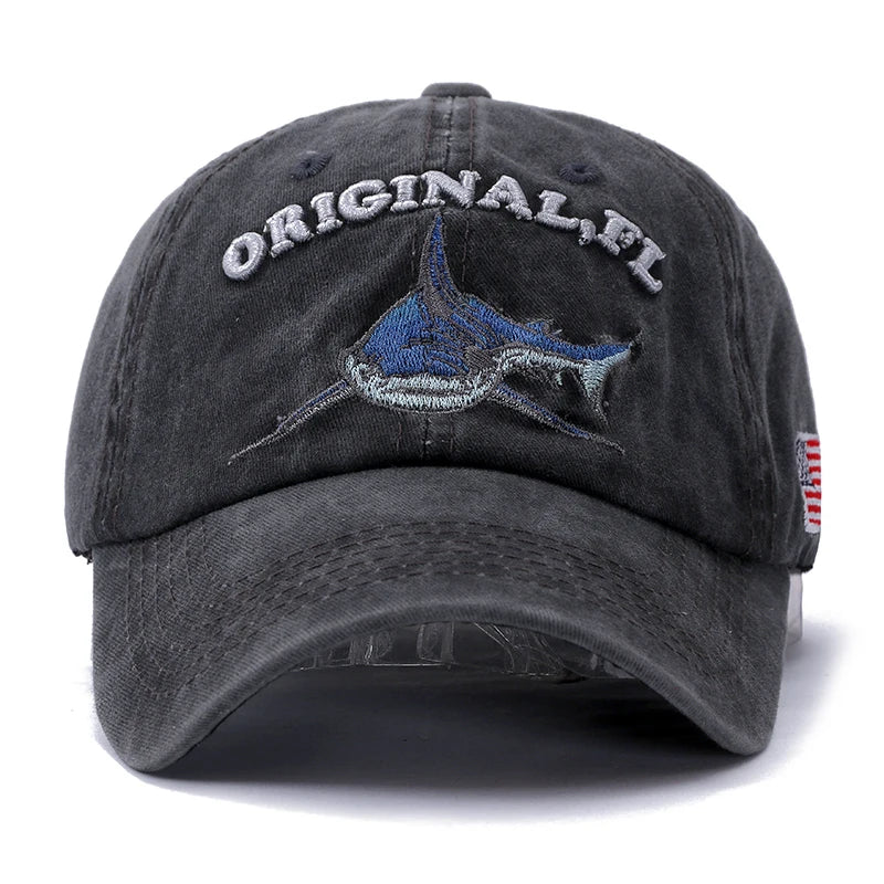 2025 New High Quality Wash Cotton America Flag Shark Men's Baseball Cap Women Snapback Hats For Men Bone Hip Hop Dad Hat Gorras