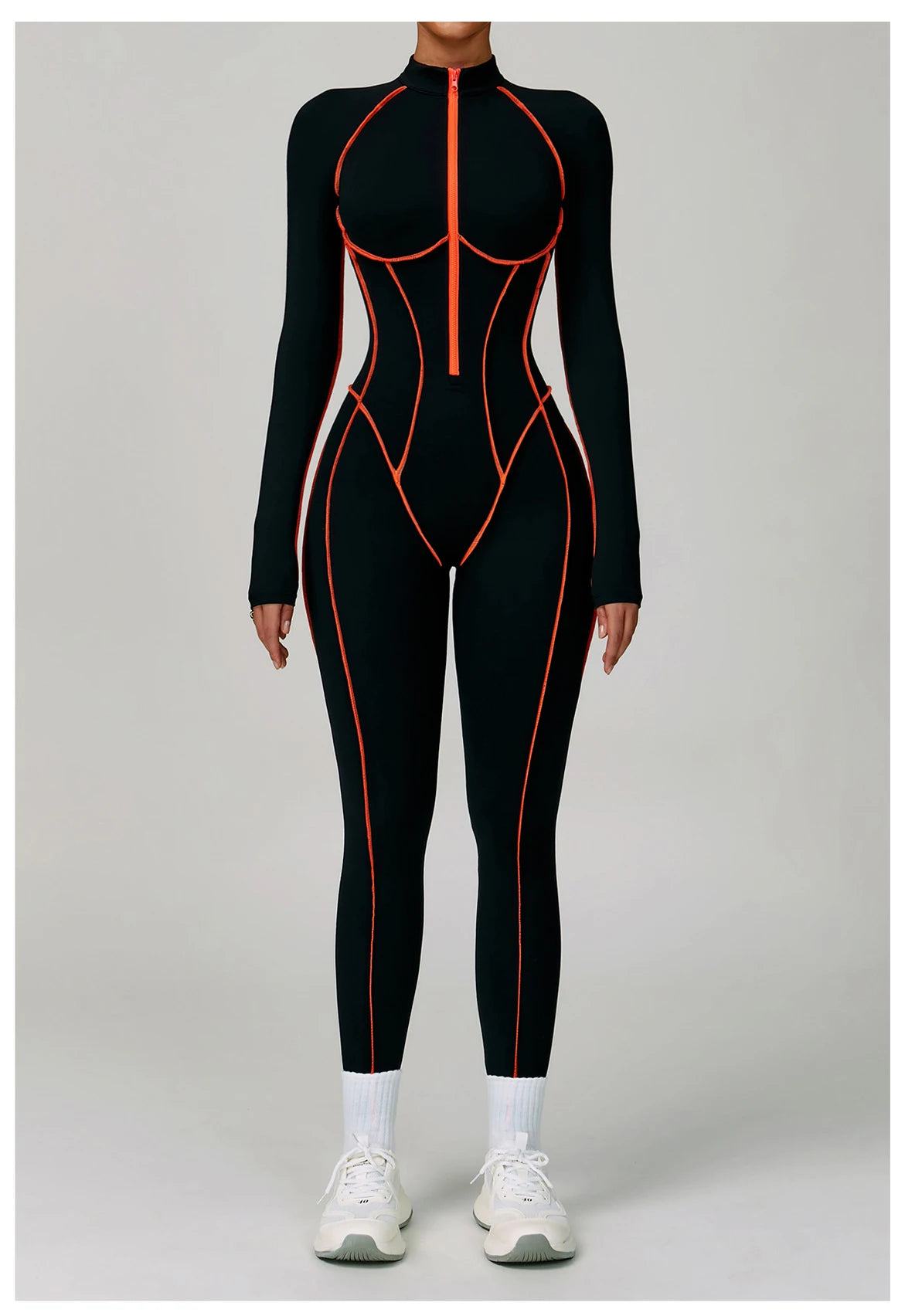 Yoga Bodysuits Women  Breathable Workout Sets Gym Clothes Push Up Fitness Running Sportwear Sexy Zipper Leggings Suit