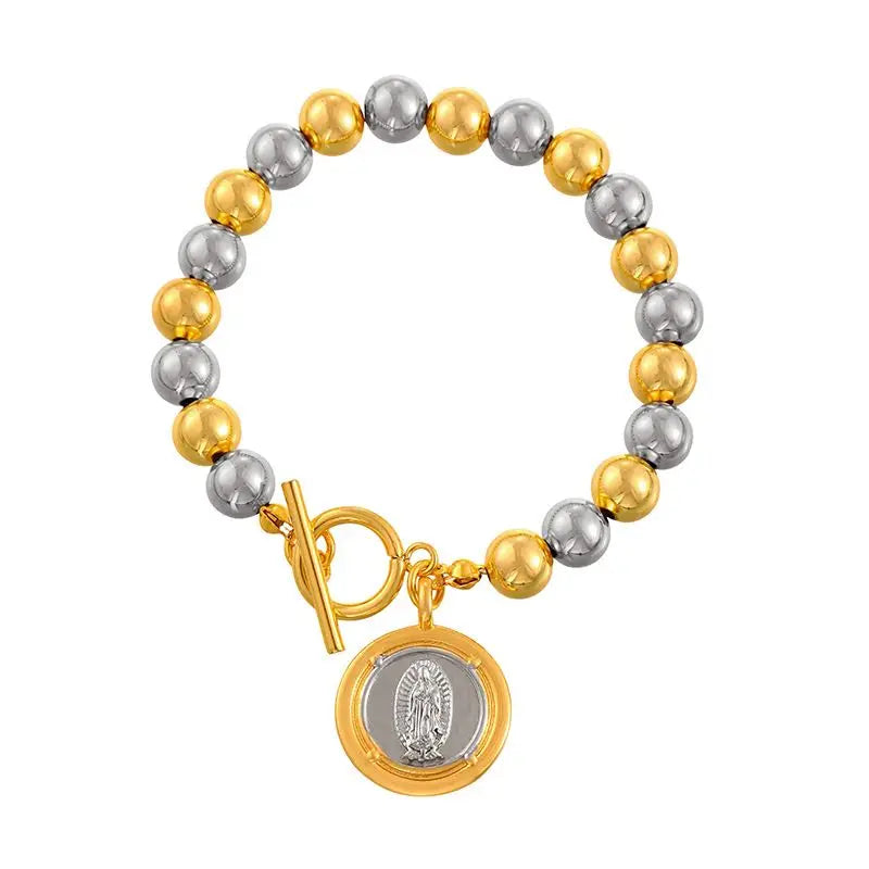 18K Gold Plated Beaded Elite Bracelet — Gold | KIMLUD