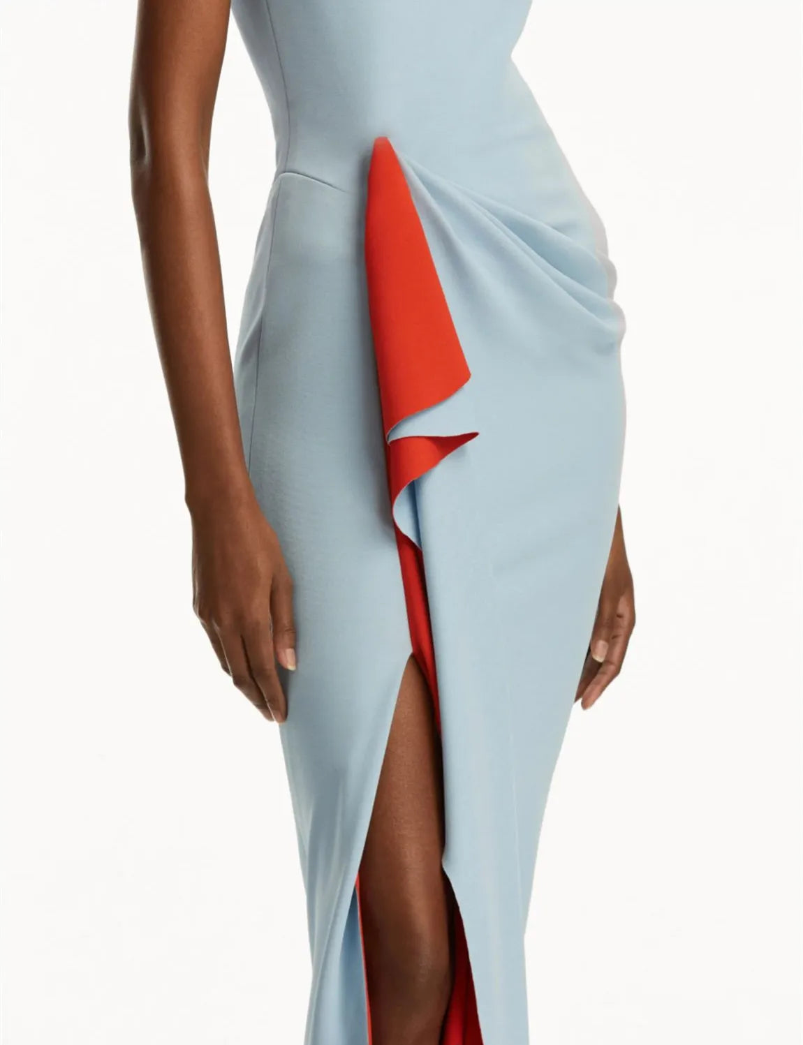 Customized Short O-Neck Evening Dresses with Ruffles/Slit Mermaid Crepe Pleated فساتين السهرة for Women