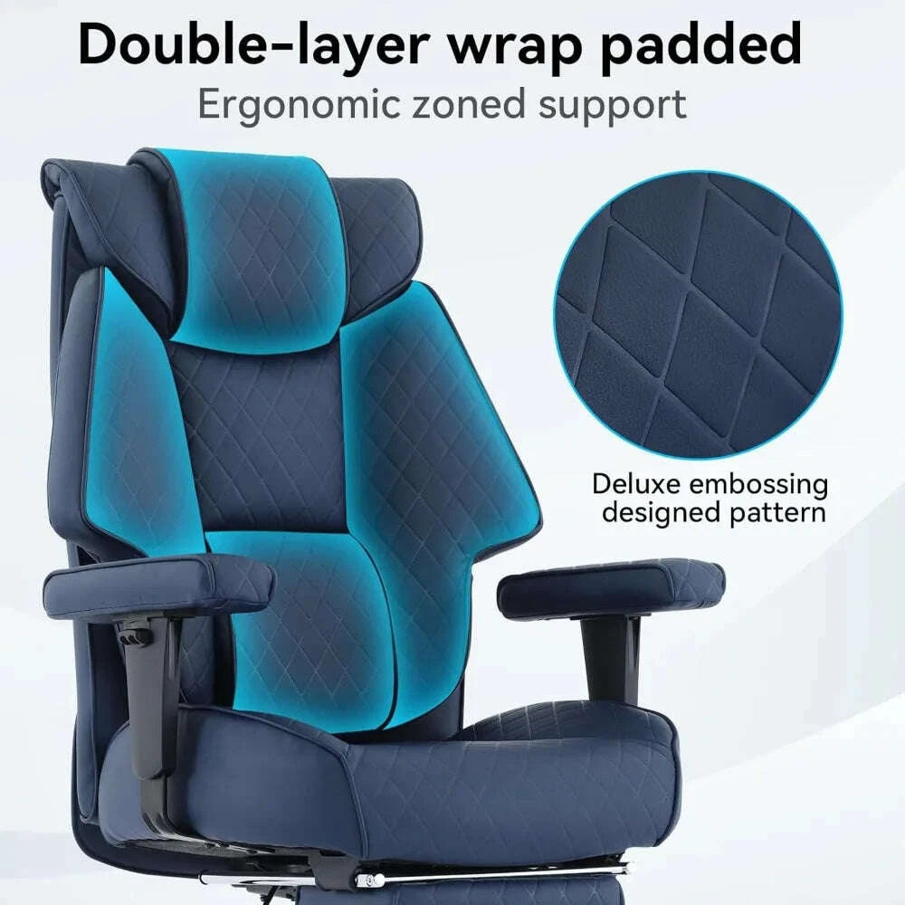 KIMLUD, Ergonomic High-Back PU Leather Executive Chair with Footrest, Suitable for Big and Tall, Supports Up to 400lbs, Lumbar Support f, KIMLUD Womens Clothes