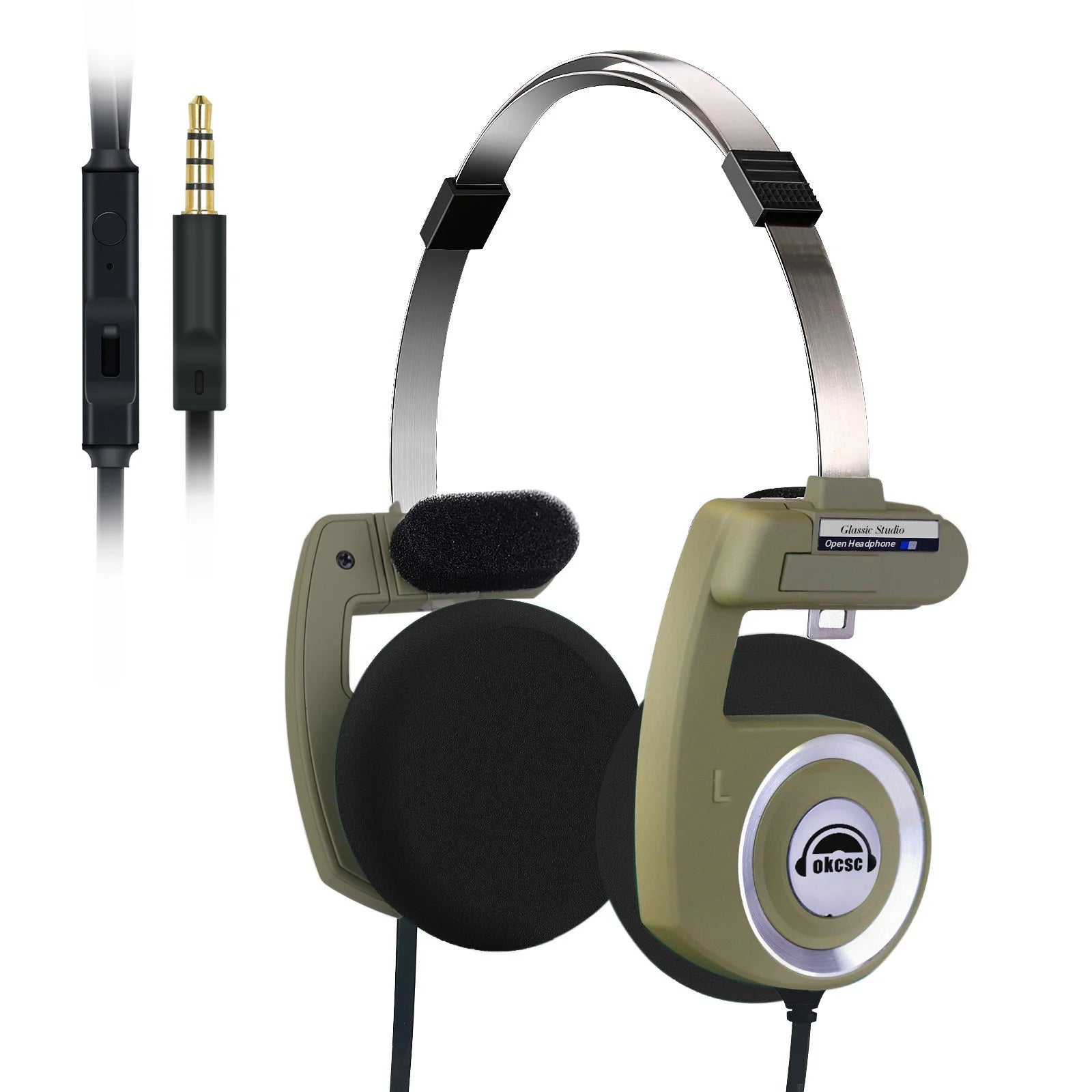 KIMLUD, OKCSC Retro 3rd Generation Headphone Wired/Wireless Earphones 40mm Driver Open End HiFi Headset Only Bluetooth Version 2-in-1, KIMLUD Womens Clothes