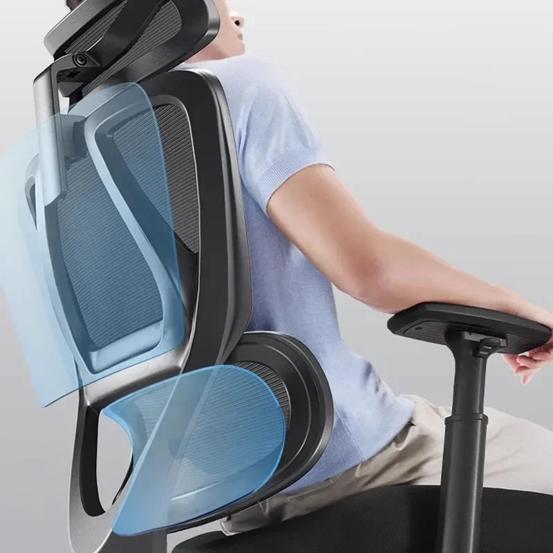 Modern Armchair Office Chair Ergonomic Swivel — Black | KIMLUD