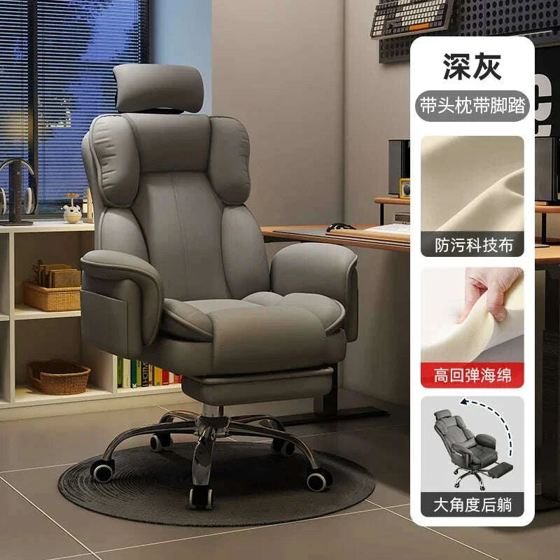 KIMLUD, Office Chair Ergonomic Big Tall Computer Desk Chair with Retractable Adjustable Headrest Leather Chair with Flip up Armrests, KIMLUD Womens Clothes