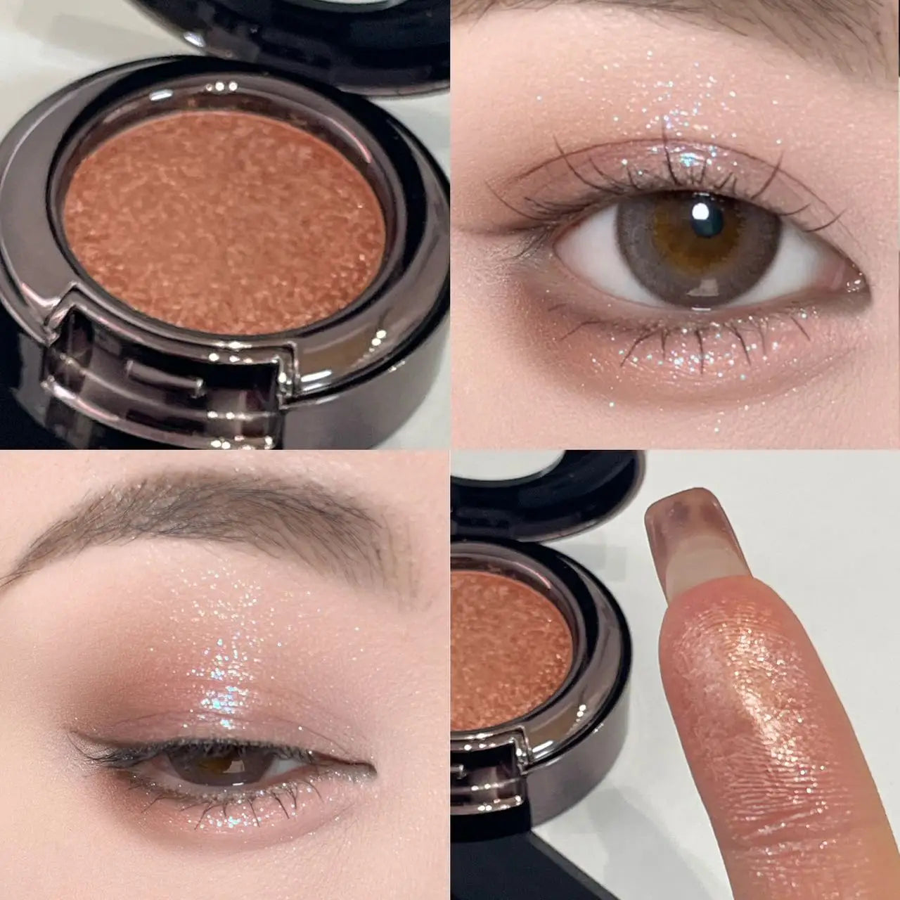 Cream Metallic Eyeshadow Palette Smoked Green With Chameleon Blue Sparkle — Smoked Green | KIMLUD