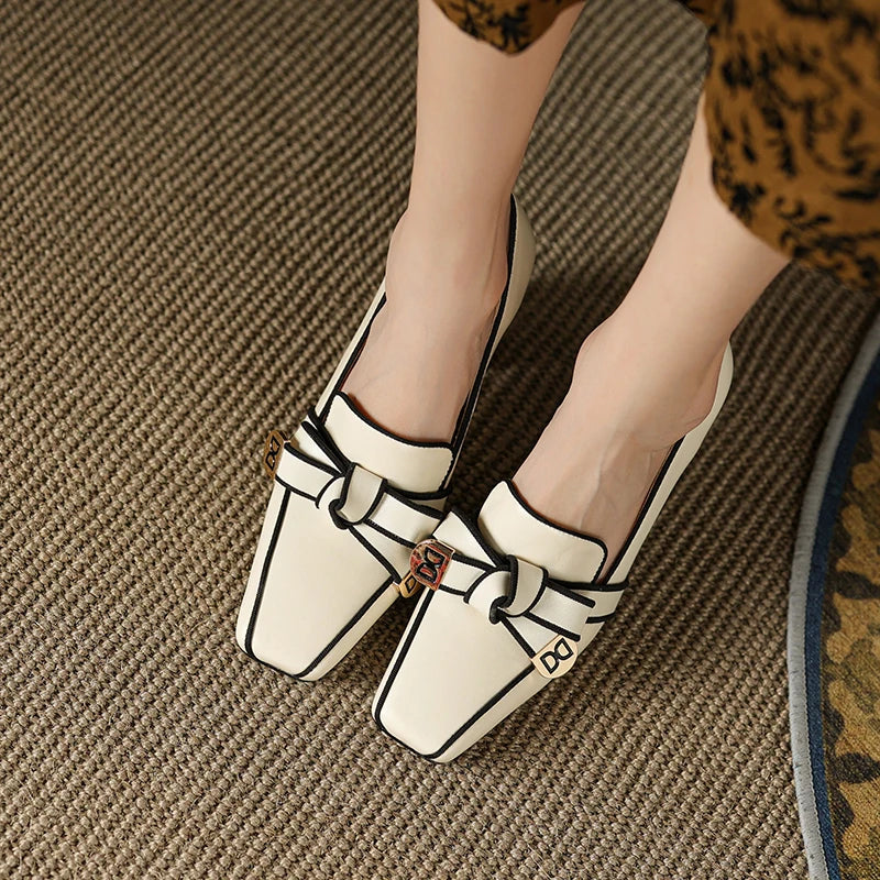 【JOCHEBED HU】2026 New Summer Retro High-heeled Lady Sandals Female Thick Heel Square Toe with Back Empty Shoe Trend 33-46