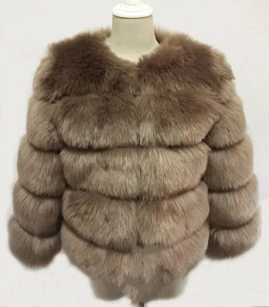 Faux Fur Coats Women Short Coat Jackets Elegant Jacket Autumn Winter Y2k Furry Outerwear Mom Splice Thick Warm Coffe Coats